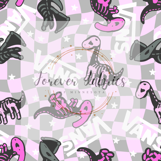 Vans Dino Pink  . . . . (BH/ 24)| Preorder | Fabric By The Yard
