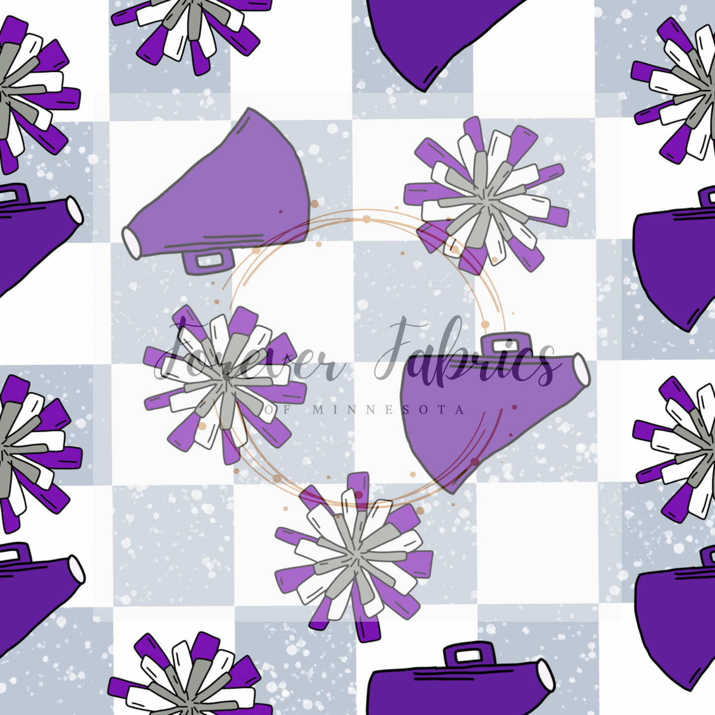 Cheer Purple . (BH/ 23) | Preorder | Fabric By The Yard