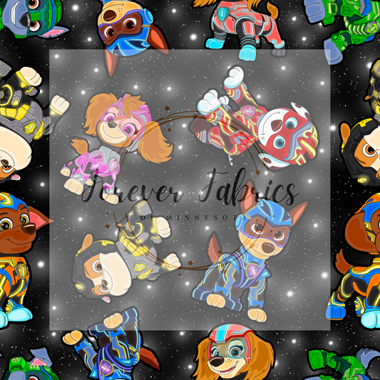 Mighty Pups black ( BH 4/24)| Preorder | Fabric By The Yard