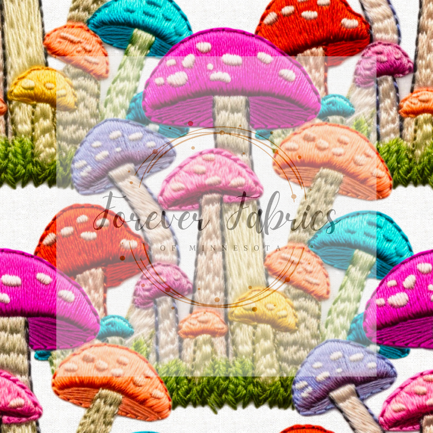 Bright Mushroom.  (BH/ 23). | Preorder | Fabric By The Yard