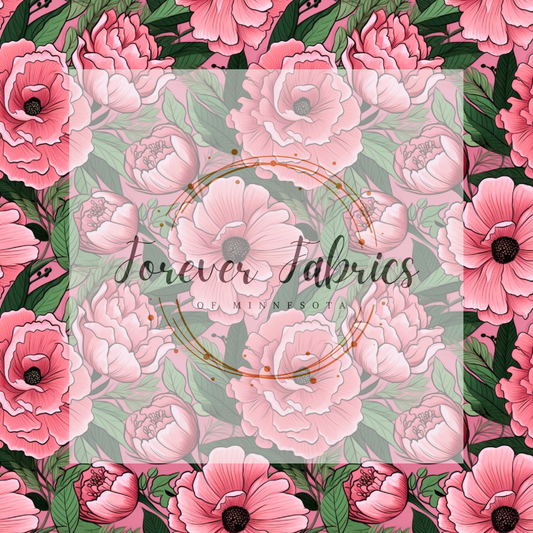 Pink Floral 2 . (BH/ 23). | Preorder | Fabric By The Yard
