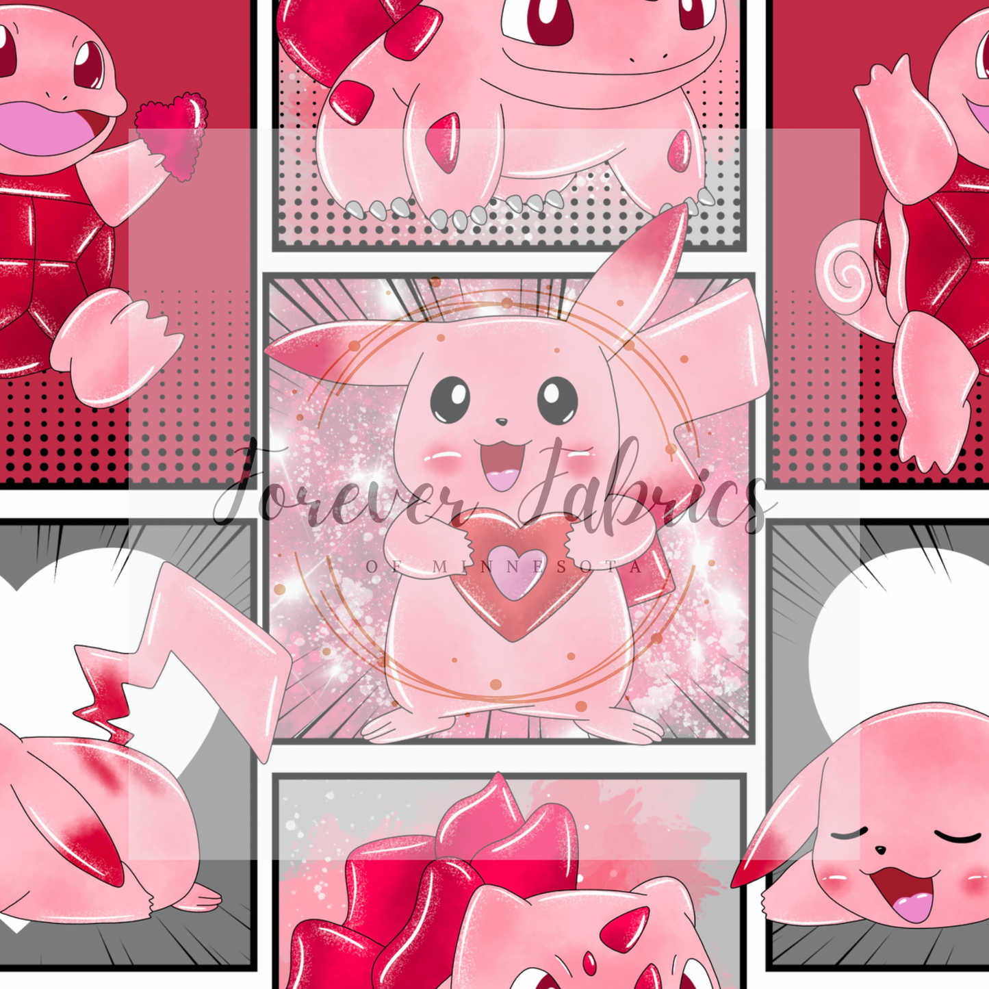 Valentine’s Pika Comic        . . . (BH/ 24)| Preorder | Fabric By The Yard