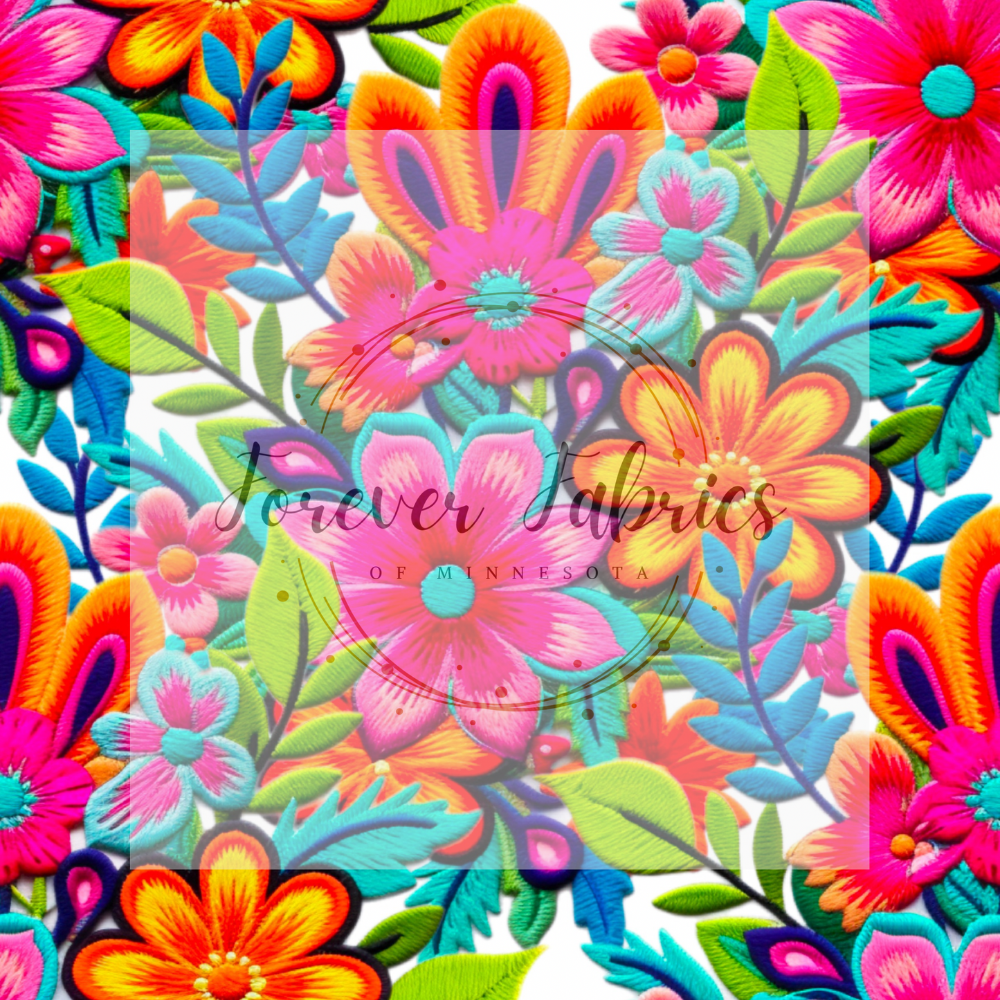 Neon Embroidery (BH/ 23). | Preorder | Fabric By The Yard