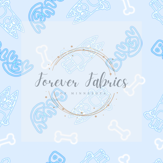Blue Dog Blue Neon Blue Light   . (BH/ 22) | Preorder | Fabric By The Yard