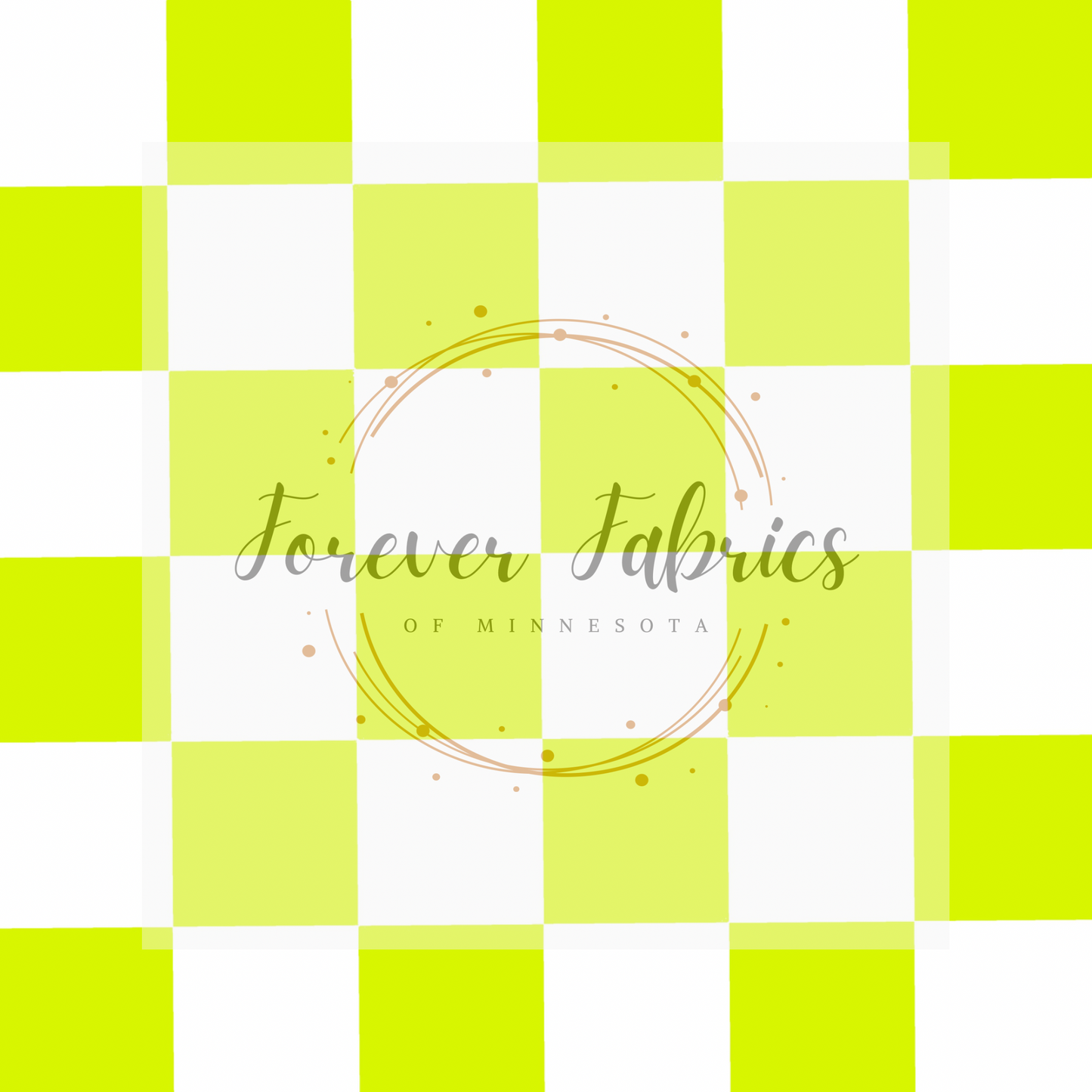 Neon Light Green  Checks. (BH/ 23). | Preorder | Fabric By The Yard