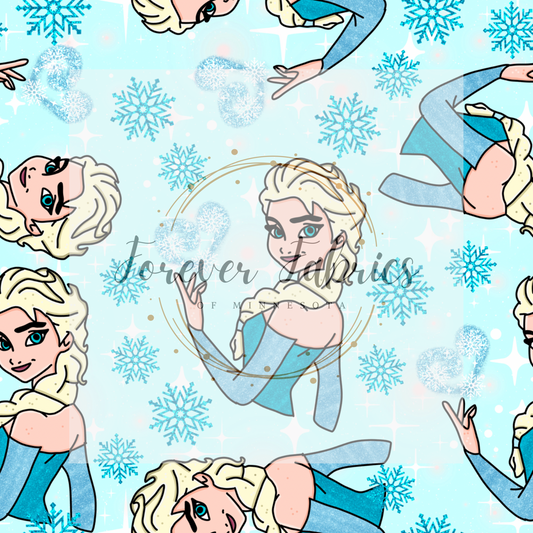 Lady E!  Blue Snowflake  . . . . (BH/ 24)| Preorder | Fabric By The Yard