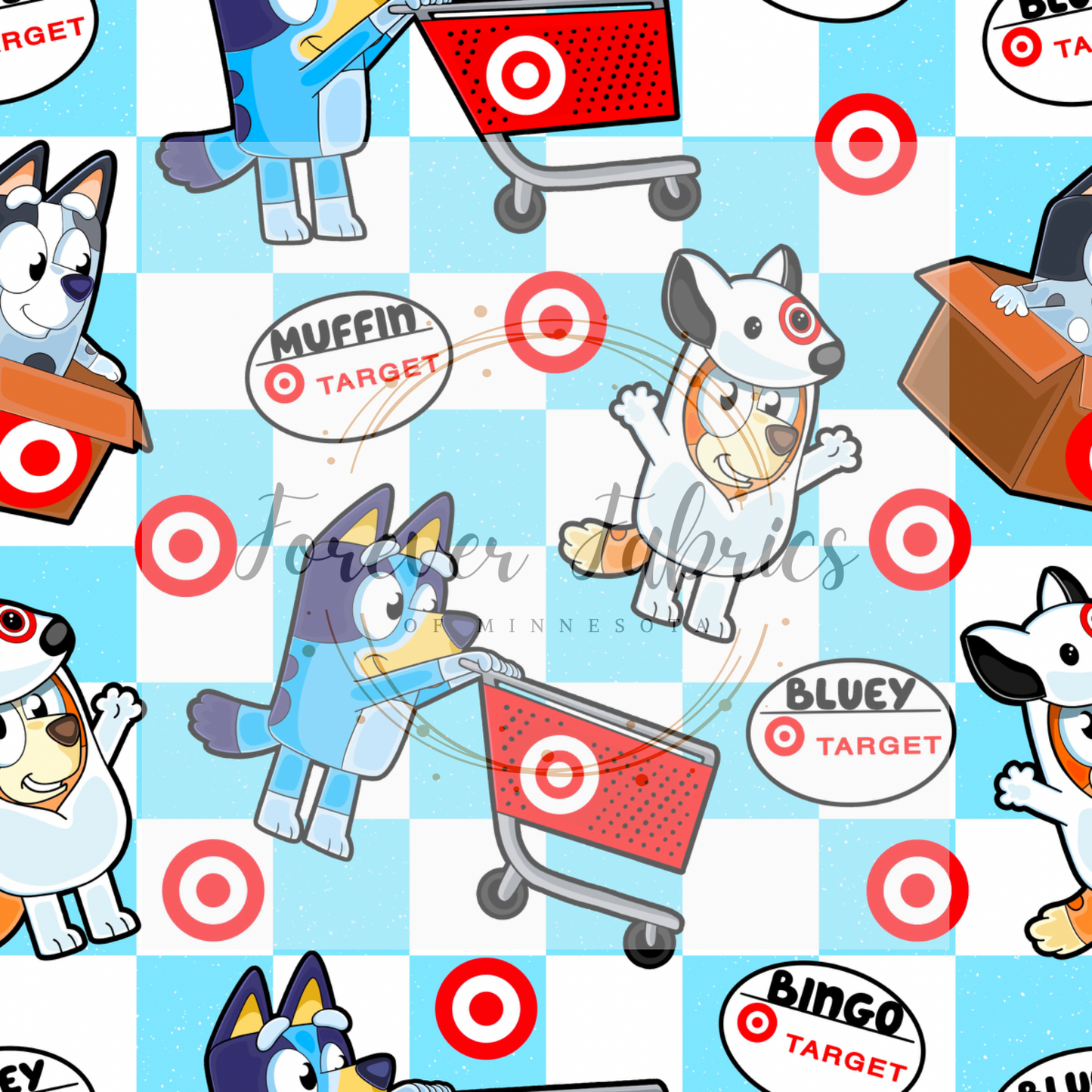 Blue Dog Shopping   (BH 4/24)| Preorder | Fabric By The Yard