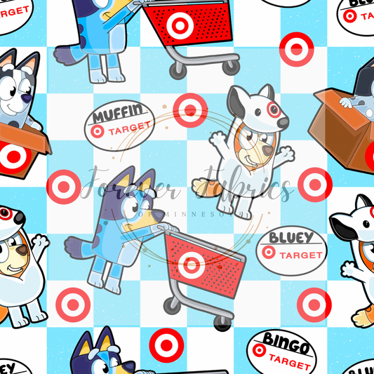 Blue Dog Shopping   (BH 4/24)| Preorder | Fabric By The Yard