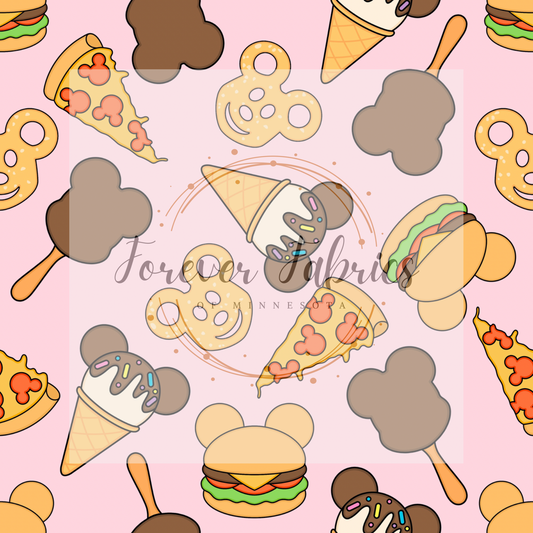 Park Snacks Pink . . (BH/ 22) | Preorder | Fabric By The Yard