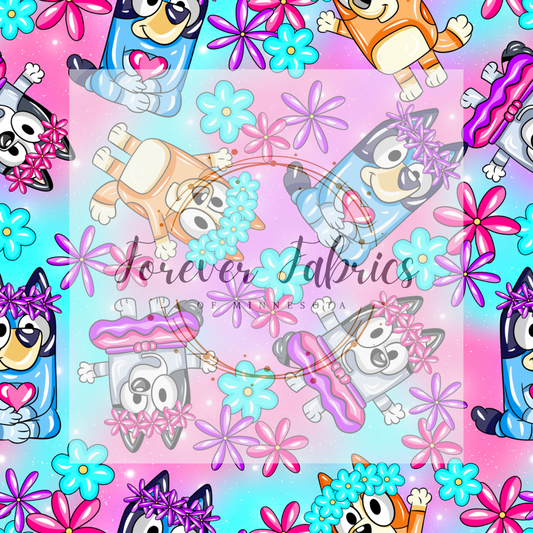 Blue Dog Multi Floral     (BH 4/24)| Preorder | Fabric By The Yard