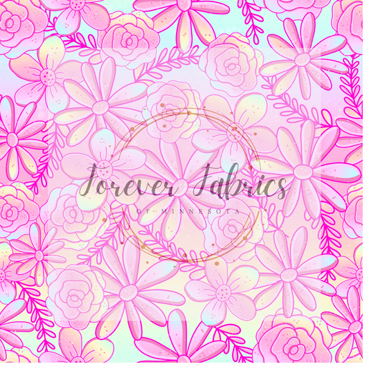 Floral Pink Ombre    . . . . (BH/ 24)| Preorder | Fabric By The Yard