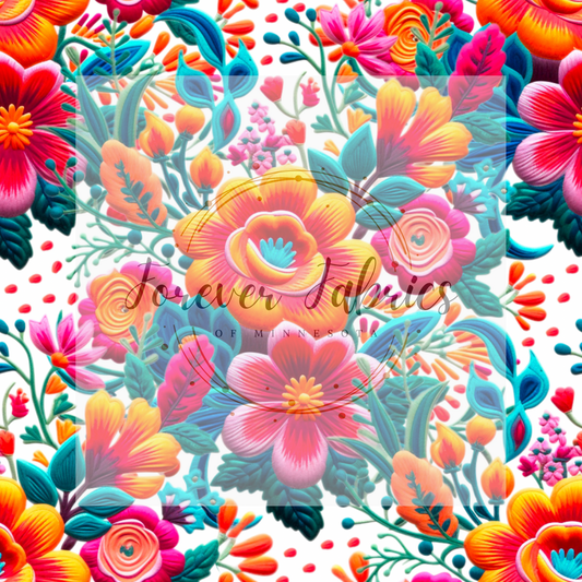 Bright Embroidery .  (BH/ 23). | Preorder | Fabric By The Yard