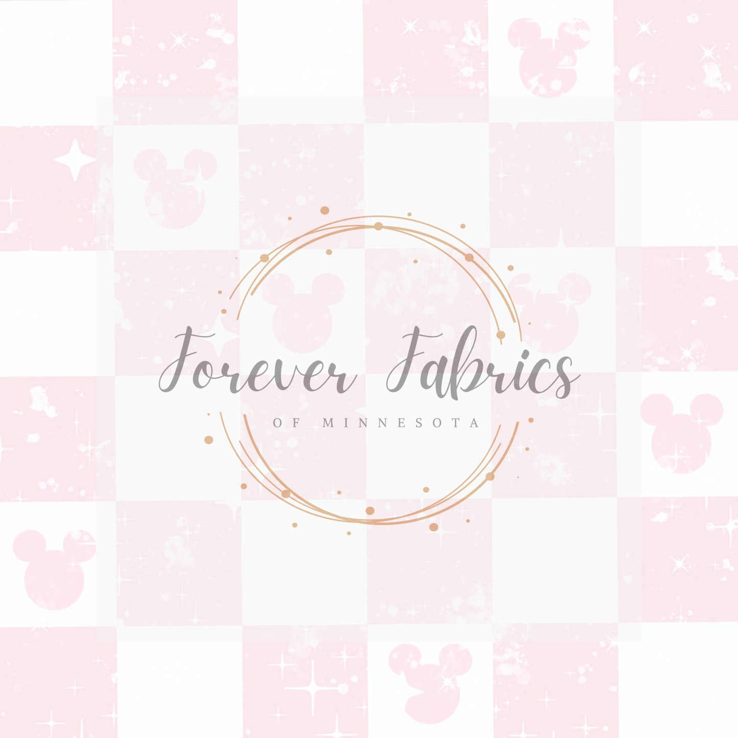 Mouse Pink Check     . . (BH/ 22) | Preorder | Fabric By The Yard