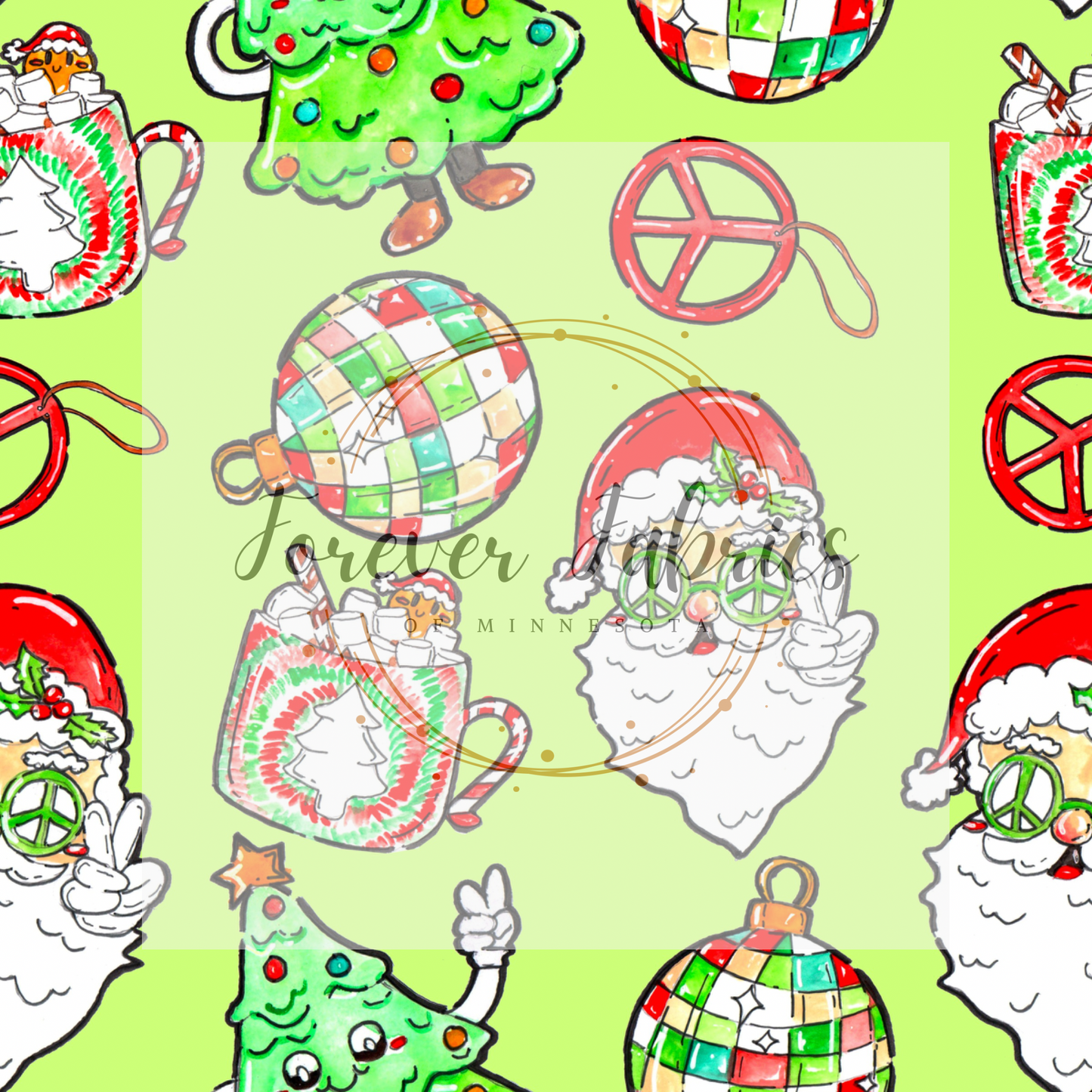 Peace Santa           .  . . . .   . .  (BH/ 23). | Preorder | Fabric By The Yard