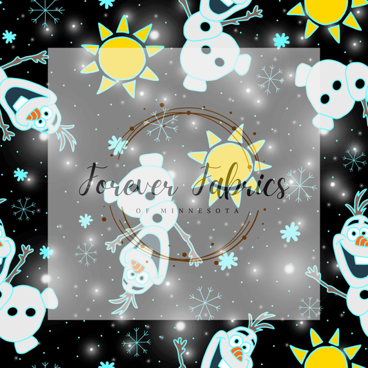 Snowman Black . .   . .  (BH/ 23). | Preorder | Fabric By The Yard