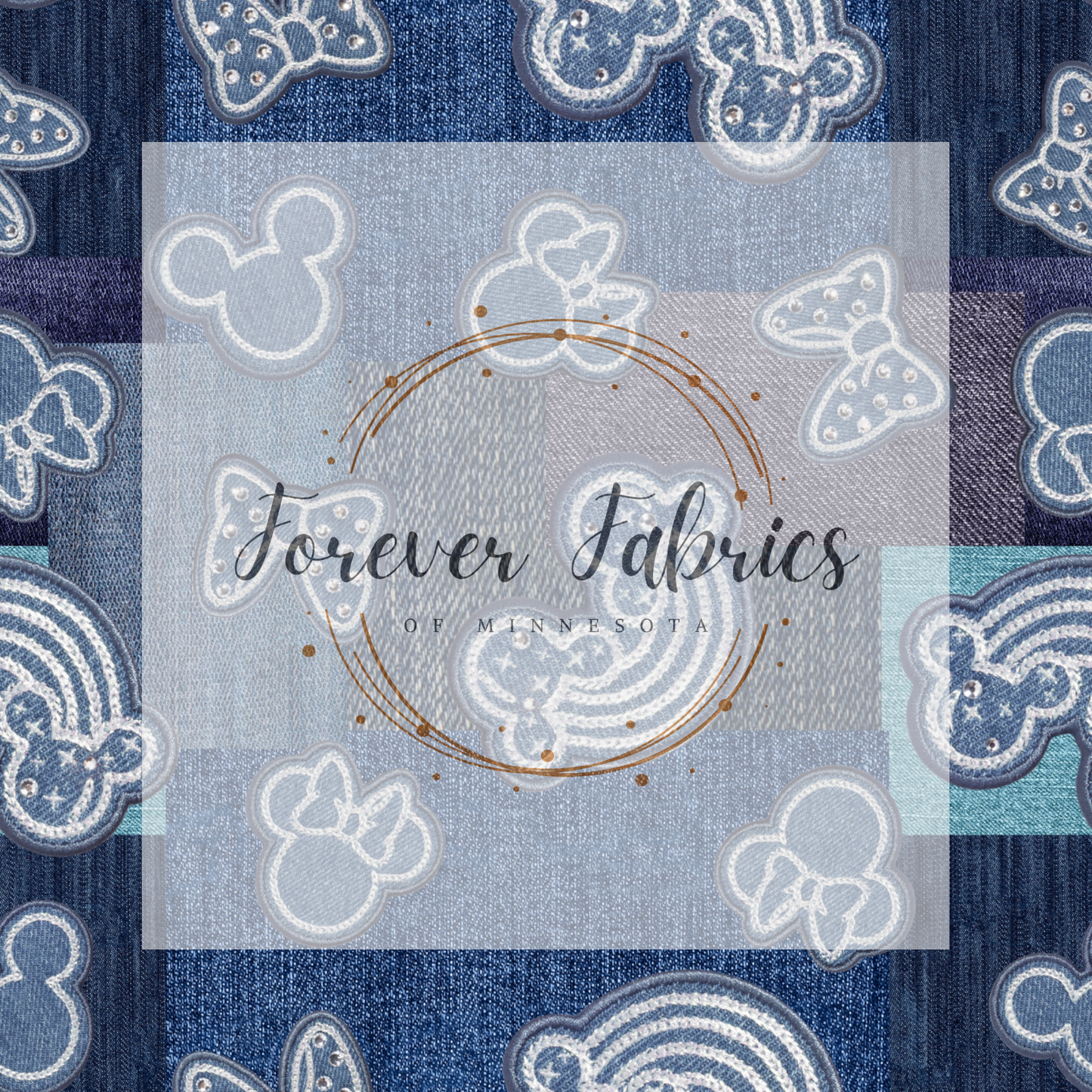 Mouse Denim . . (BH/ 23). | Preorder | Fabric By The Yard