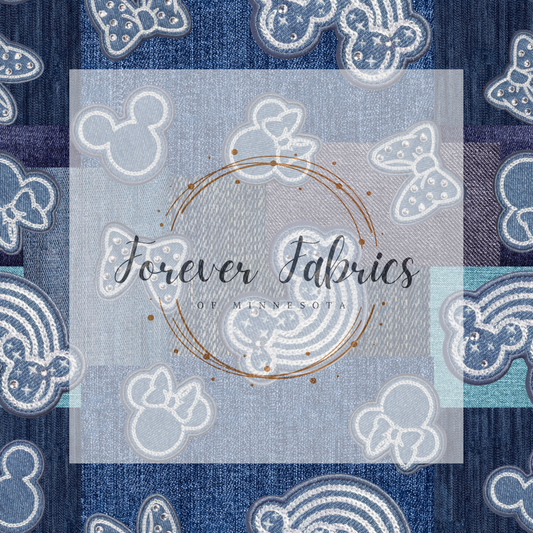 Mouse Denim . . (BH/ 23). | Preorder | Fabric By The Yard