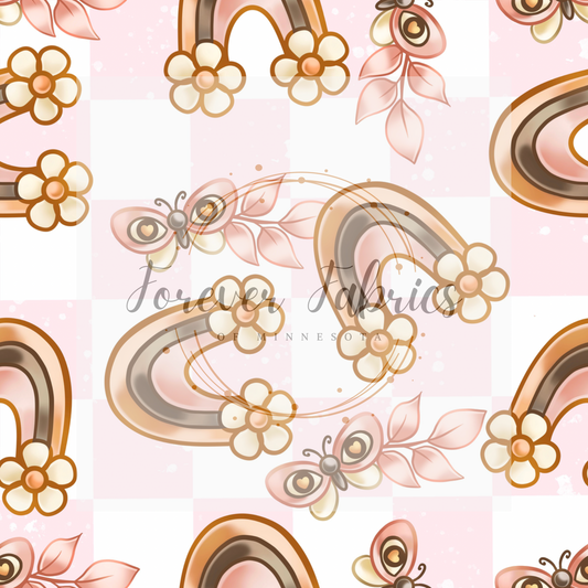 Rainbow Moth Check . (BH/ 23) | Preorder | Fabric By The Yard