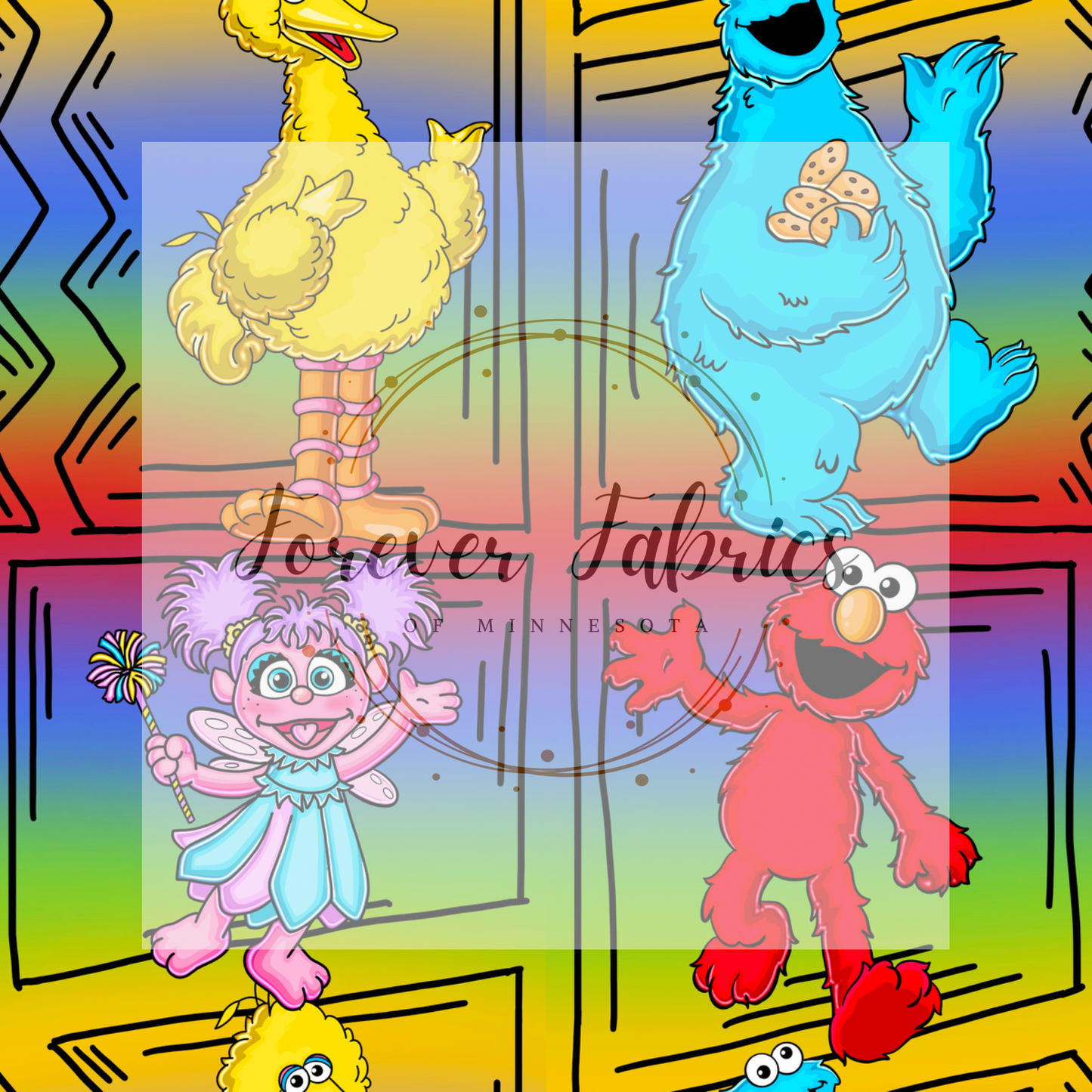 Sesame Street  Comic  .   . . . . (BH/ 24)| Preorder | Fabric By The Yard