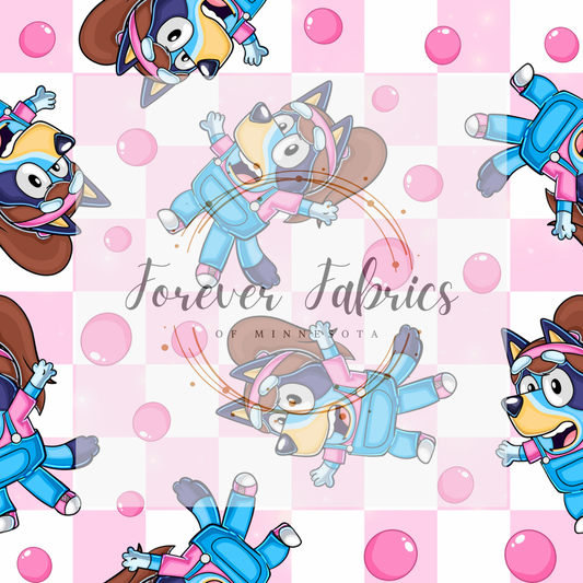Blue Dog Ms.R Check   .  . . . .   . .  (BH/ 23). | Preorder | Fabric By The Yard