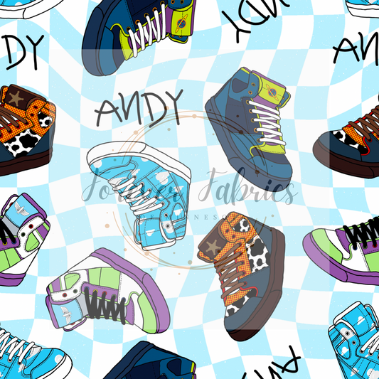 TS Andy’s Shoes Checkered ( BH/ 24)| Preorder | Fabric By The Yard