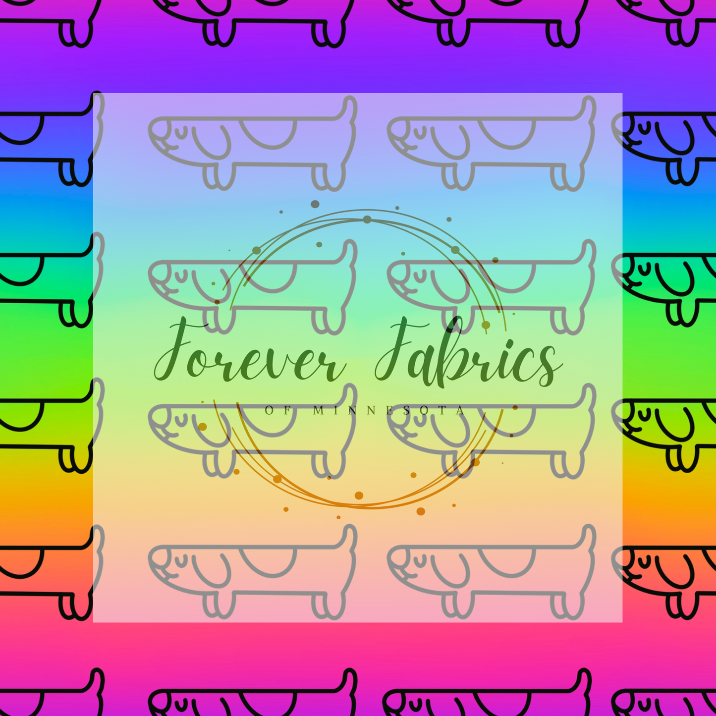 Rainbow Long Dog . . (BH/ 23). | Preorder | Fabric By The Yard