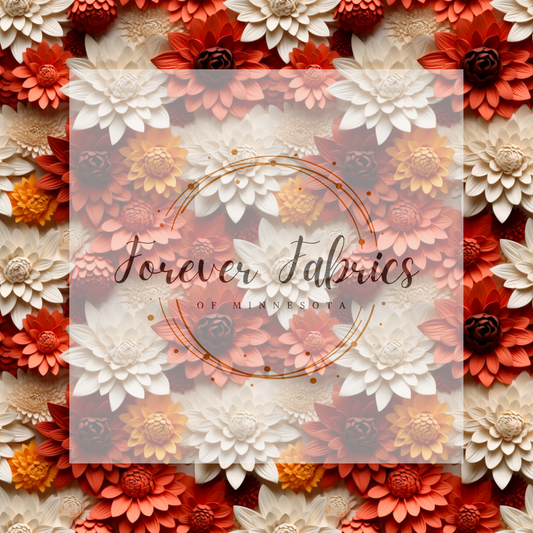 Fall 3D Floral    . (BH/ 23). | Preorder | Fabric By The Yard