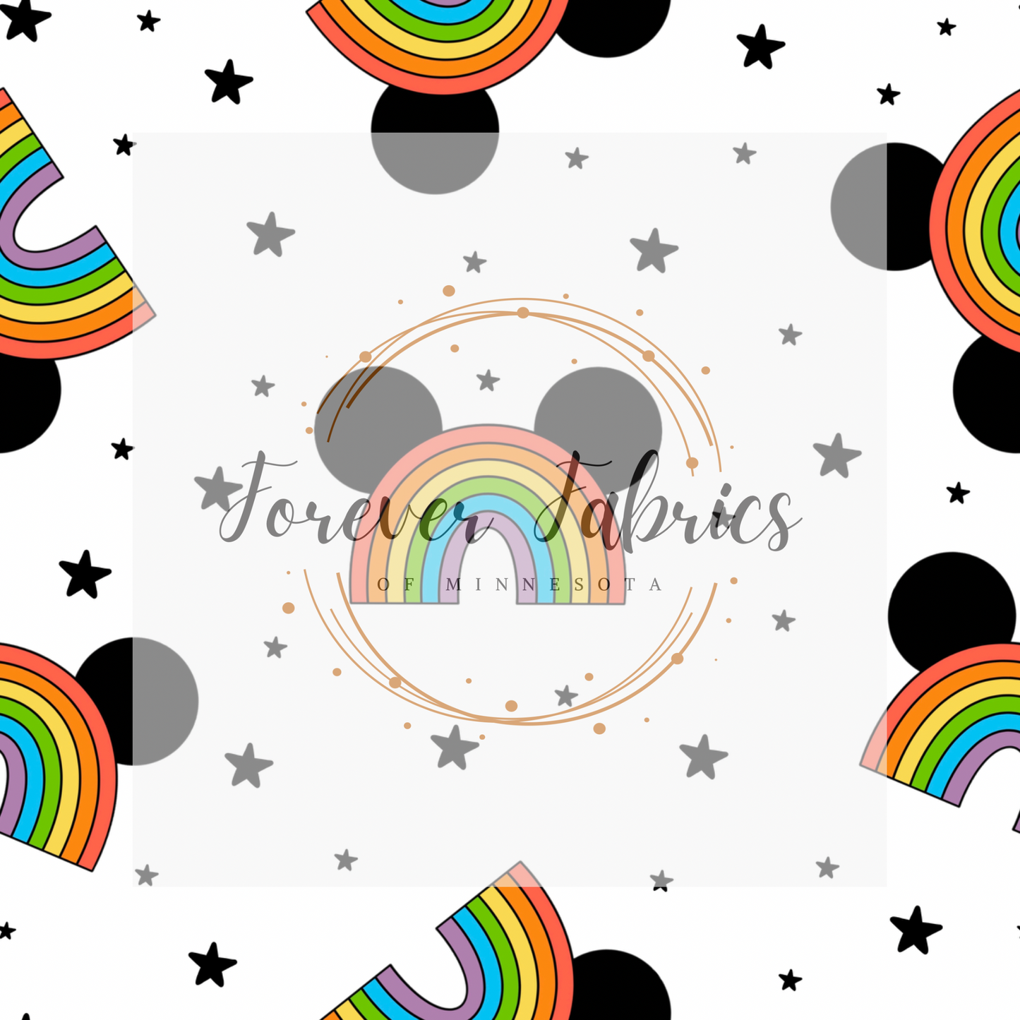 Rainbow Ears . . (BH/ 23). | Preorder | Fabric By The Yard