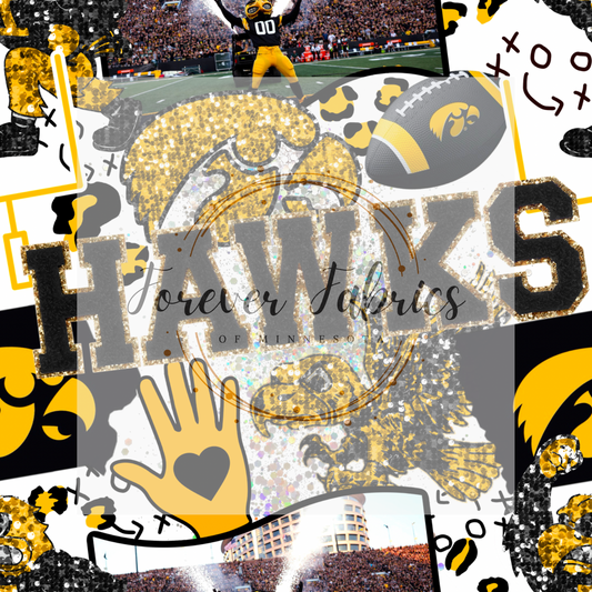 Hawks Collage   . . . . (BH/ 24)| Preorder | Fabric By The Yard