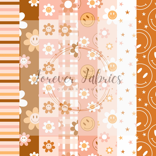 Vertical Stripes Smiley   . . . . (BH/ 24)| Preorder | Fabric By The Yard