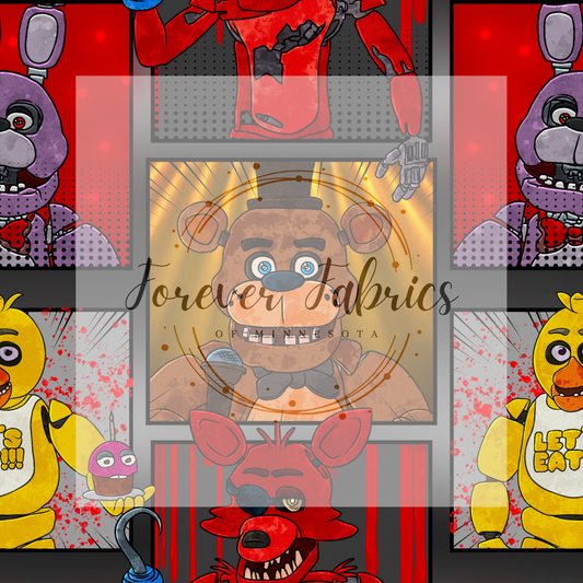 FNAF Comic . (BH/ 23) | Preorder | Fabric By The Yard