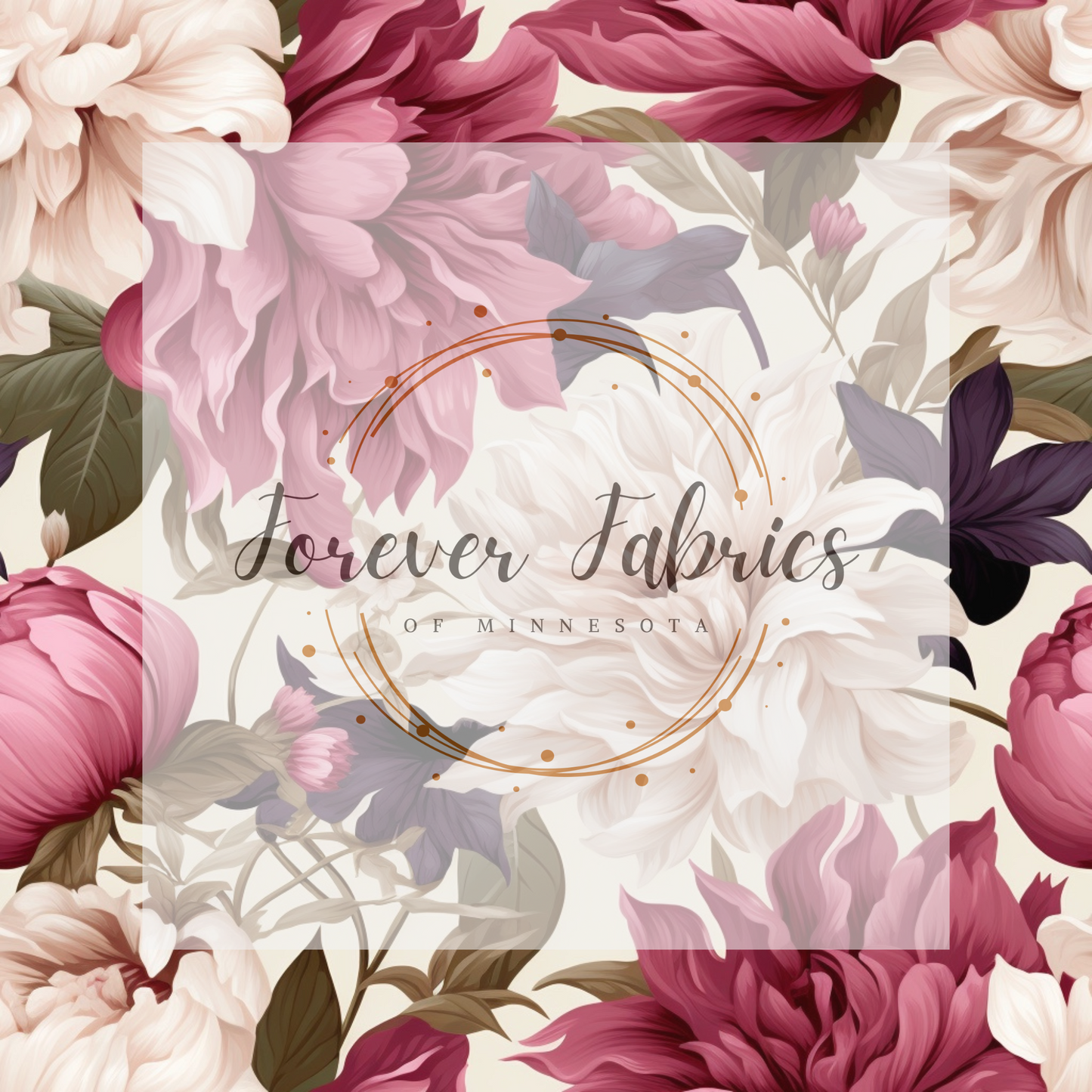 Burgundy Cream Floral   . (BH/ 23). | Preorder | Fabric By The Yard
