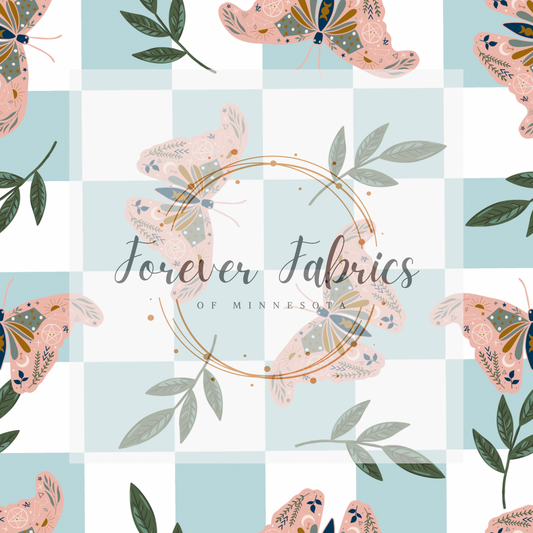 Butterfly Check   . . (BH/ 23). | Preorder | Fabric By The Yard