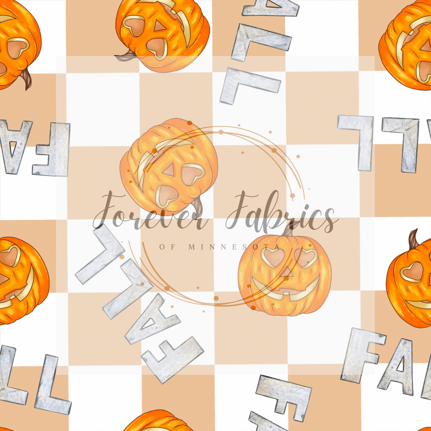 Fall Pumpkins  Check .   . .  (BH/ 23). | Preorder | Fabric By The Yard