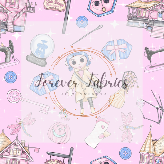 Coraline Pink    . (BH/ 23). | Preorder | Fabric By The Yard