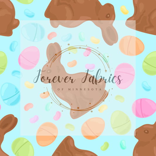 Easter Bunny Blue . . . . (BH/ 24)| Preorder | Fabric By The Yard