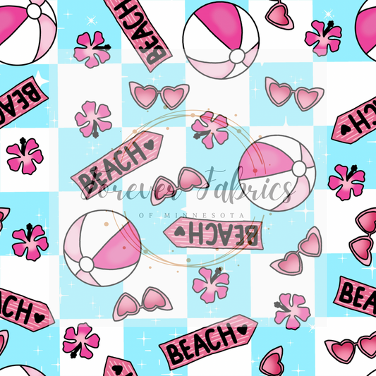 Beach Blue Check     (BH/ 23) | Preorder | Fabric By The Yard