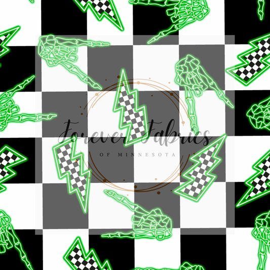 Green Bolts & Hands  . (BH/ 23) | Preorder | Fabric By The Yard