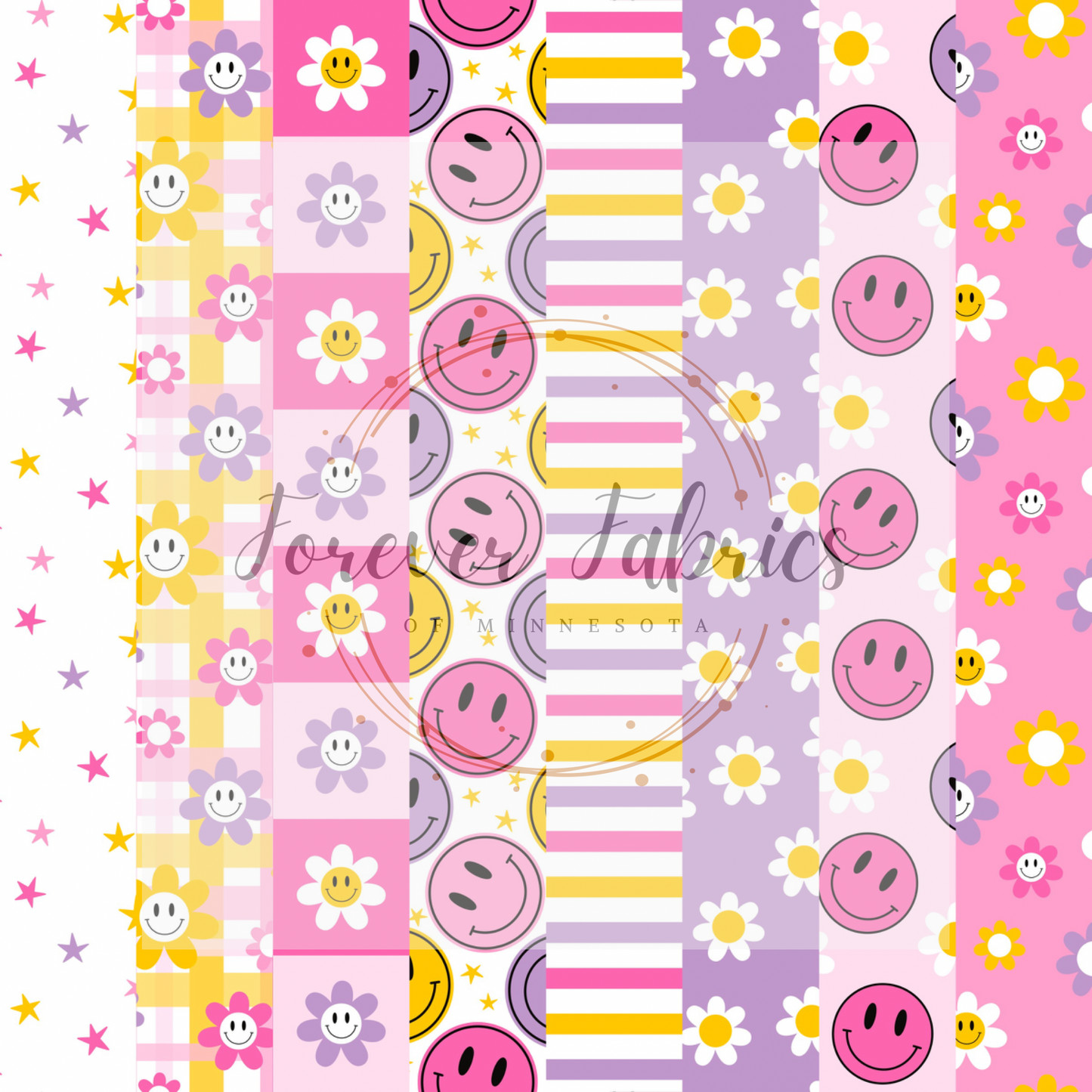 Vertical Smiley’s Pink . . . (BH/ 24)| Preorder | Fabric By The Yard