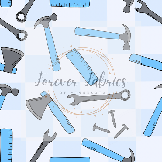 Blue Tools   .  . (BH/ 23) | Preorder | Fabric By The Yard