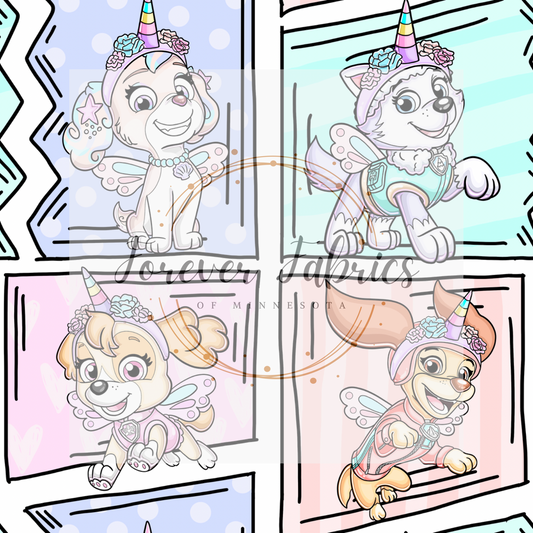 Girl Pups  Comic. . . . (BH/ 24)| Preorder | Fabric By The Yard