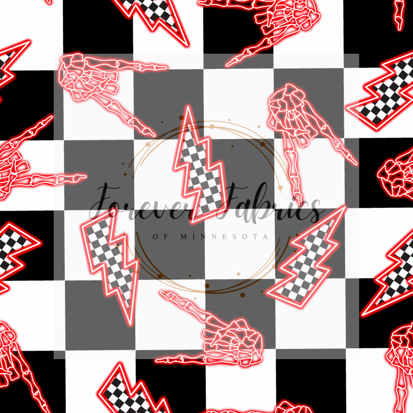 Red Bolts & Hands      . (BH/ 23) | Preorder | Fabric By The Yard