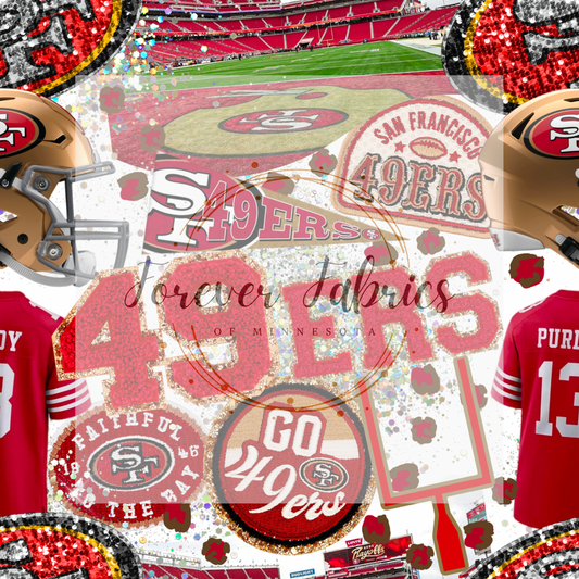 49’ers Collage   . . . . (BH/ 24)| Preorder | Fabric By The Yard