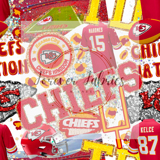 Chiefs Collage . . (BH/ 24)| Preorder | Fabric By The Yard
