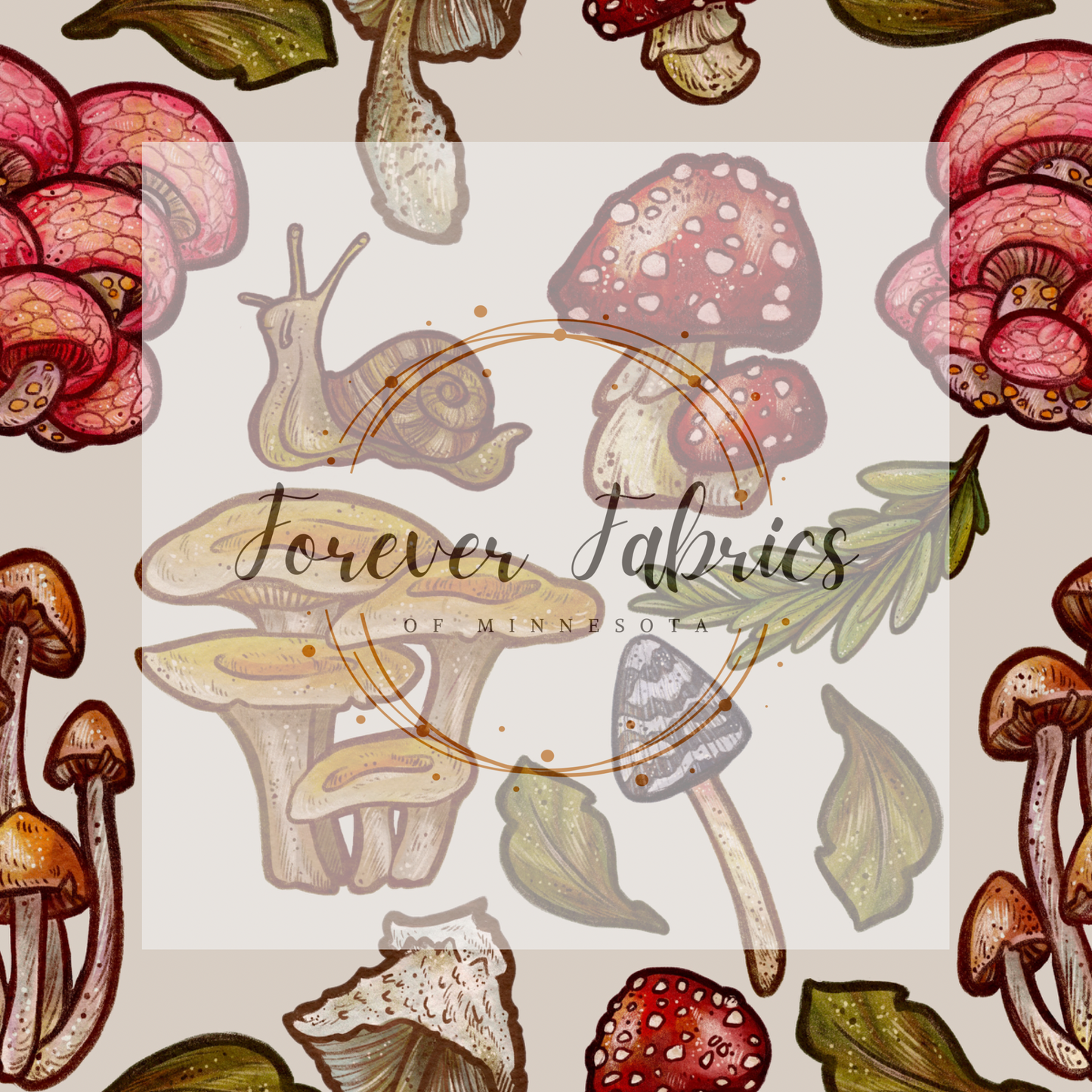 Mushrooms . . (BH/ 23). | Preorder | Fabric By The Yard
