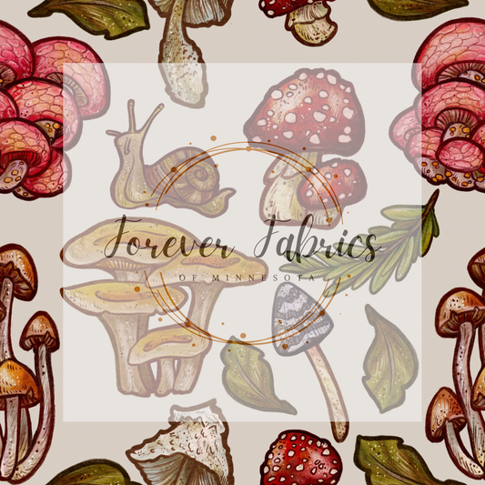 Mushrooms . . (BH/ 23). | Preorder | Fabric By The Yard