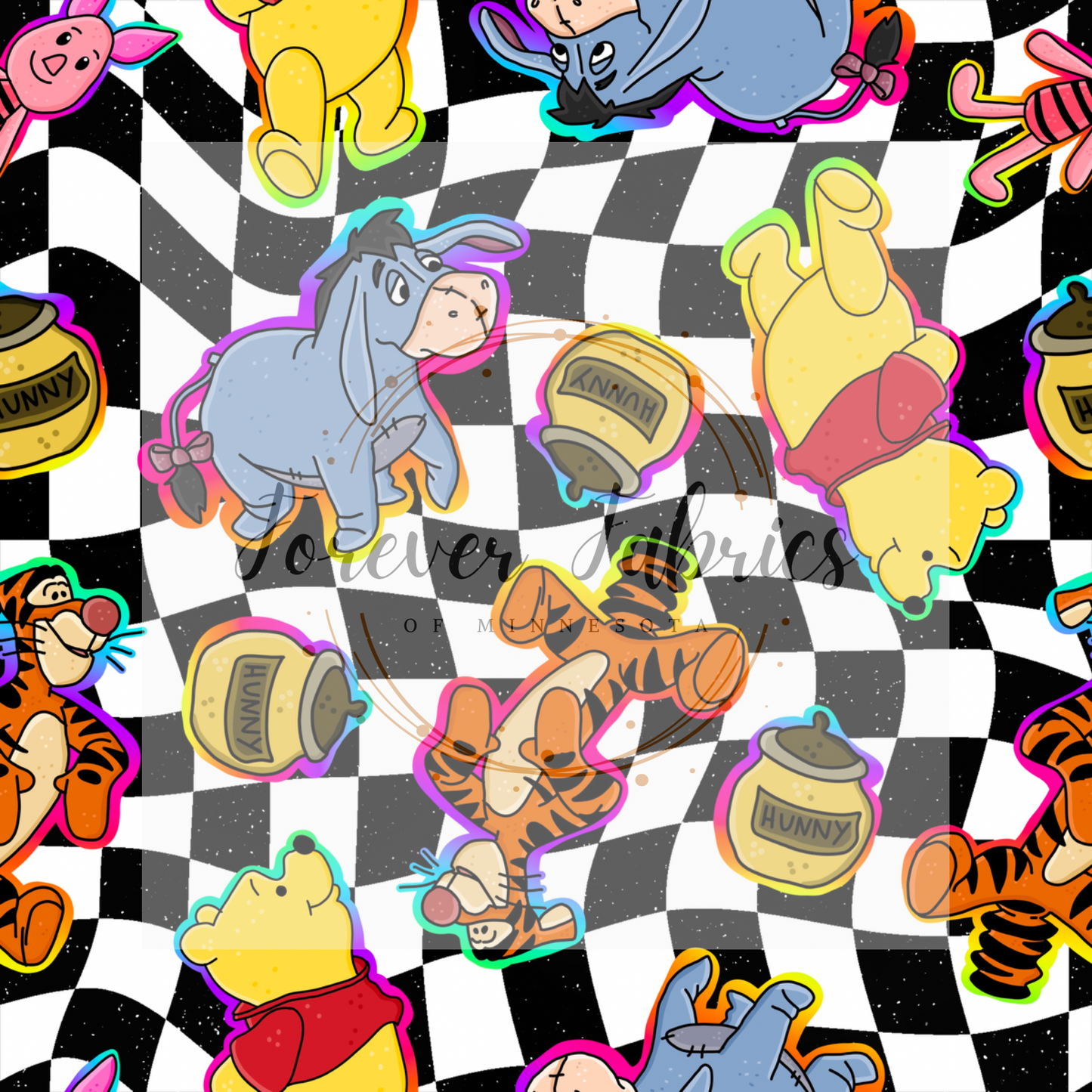 Checkered Bears & Friends (BH/ 24)| Preorder | Fabric By The Yard