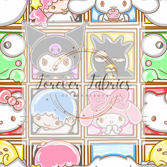 Sanrio Pastel  Board  . . . . (BH/ 24)| Preorder | Fabric By The Yard