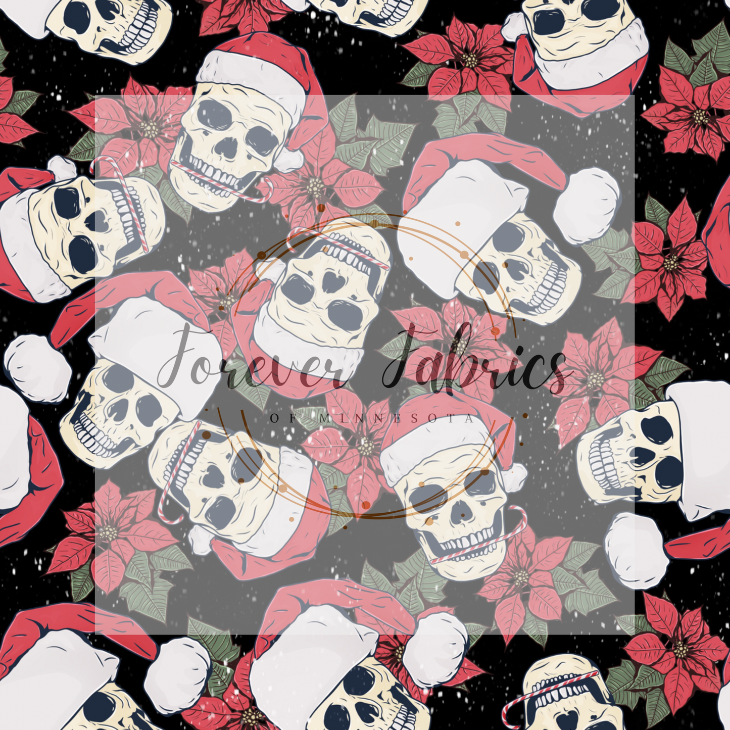 Santa Skulls  | Preorder | By The Yard