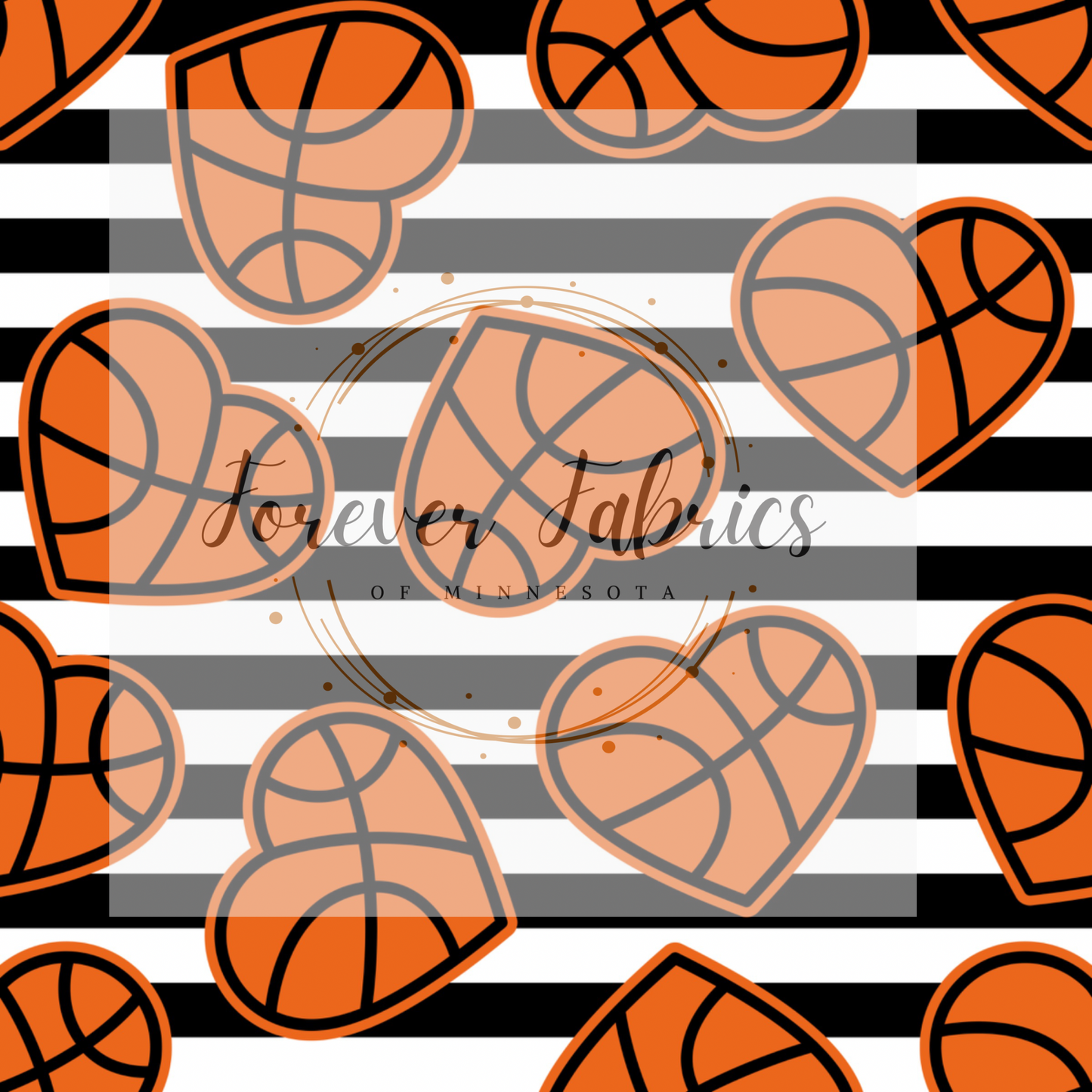 Basketball Hearts  | Preorder  | Fabric By The Yard